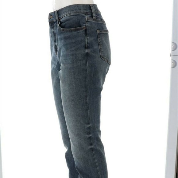 NWT LANDS' END WOMEN'S HIGH RISE SLIM LEG ANKLE JEANS WILLIAMSON‎ WASH 2P - Picture 6 of 9